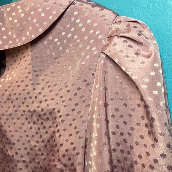 VINTAGE statement collar blush polka-dot outfit small - Picture 3 of 10